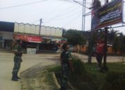 TNI, Danpos, Peltu, Sarwoko Cs Koramil 03/Bs. Kondisikan Papan Gambar Patuhi Keamanan.