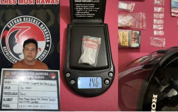 Simpan Sabu Dalam Helm, Satresnarkoba Polres Musi Rawas Ringkus Warga Empat Lawang